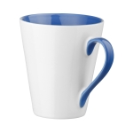 White ceramic mug with coloured interior, 320 ml, Royal blue colour