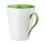 White ceramic mug with coloured interior, 320 ml, Royal light-green colour