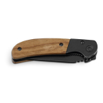 Stainless steel and wood pocket knife with safety lock natural colour first view