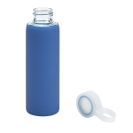 Sports bottle with screw cap from PP, 380 ml, Crystal Ring blue colour third view