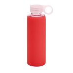 Sports bottle with screw cap from PP, 380 ml, Crystal Ring red colour