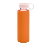 Sports bottle with screw cap from PP, 380 ml, Crystal Ring orange colour