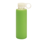 Sports bottle with screw cap from PP, 380 ml, Crystal Ring light-green colour