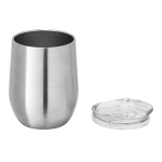 Stainless steel insulated mug with a shiny finish, 400 ml matt silver colour third view