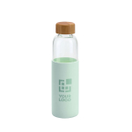 Glass bottle with bamboo lid and silicone sleeve, 500 ml main view