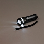 Flashlight with zoom function and 3 light modes, Trios black colour third view