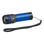 Flashlight with zoom function and 3 light modes, Trios blue colour