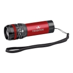 Flashlight with zoom function and 3 light modes, Trios red colour image with logo