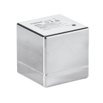 Lip balm in metal cube-shaped container, SPF 15 silver colour second view