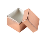 Lip balm in metal cube-shaped container, SPF 15 champagne colour third view