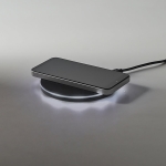 Wireless round quick charger with backlight black colour third view