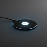 Wireless round quick charger with backlight black colour first view