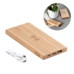 Wireless power in bamboo as a sustainable gift, 5000 mAh various colours