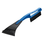 Affordable ice scraper with brush, Clearview royal blue colour