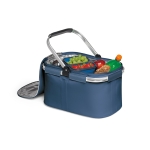 Picnic basket with zipper and lined interior, 14 L blue colour fifth view