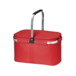 Picnic basket with zipper and lined interior, 14 L red colour