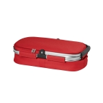 Picnic basket with zipper and lined interior, 14 L red colour third view