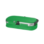 Picnic basket with zipper and lined interior, 14 L green colour third view