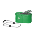 Picnic basket with zipper and lined interior, 14 L green colour image with logo 5