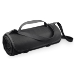 Fleece picnic blanket with handle, adjustable black colour