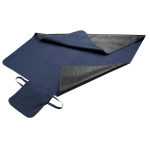 Fleece picnic blanket with handle, adjustable blue colour fourth view