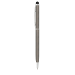 Slim pen with stylus chrome colour blue ink titanium colour