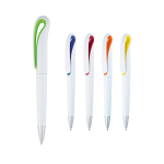 Promotional pen in ABS blue ink with white various colours