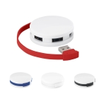 Round USB hub ABS with 4 ports, Round various colours