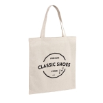 Cotton bag with large carrying capacity, 140 g/m2 beige colour image with logo