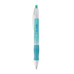 Ballpoint pen with black ink, Economy light blue colour image with logo