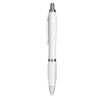 Antibacterial branded ballpoint pen with blue ink white colour fourth view