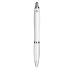 Antibacterial branded ballpoint pen with blue ink white colour fifth view