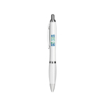 Antibacterial branded ballpoint pen with blue ink view with print area