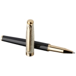 Luxurious roller pen with gold cap black ink gold colour