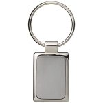 Classic rectangular metal keyring with box silver colour