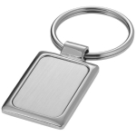 Classic rectangular metal keyring with box silver colour