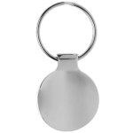 Classic round high-gloss metal keyring silver colour