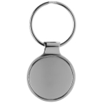 Classic round high-gloss metal keyring silver colour