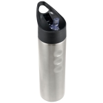 Sports steel bottle with spout and ergonomic design, 750 ml silver colour