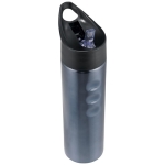 Sports steel bottle with spout and ergonomic design, 750 ml titanium colour