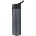 Sports steel bottle with spout and ergonomic design, 750 ml titanium colour