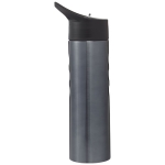 Sports steel bottle with spout and ergonomic design, 750 ml titanium colour