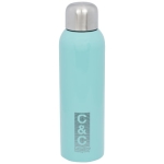 Large stainless steel bottle with screw cap, 820 ml turquoise colour