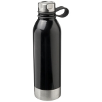 Large coloured steel bottle with silicone handle, 740 ml black colour