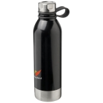 Large coloured steel bottle with silicone handle, 740 ml black colour