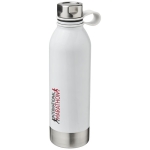 Large coloured steel bottle with silicone handle, 740 ml white colour