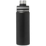 Sports steel bottle with handle and spout, 590 ml black colour