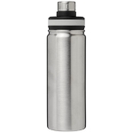 Sports steel bottle with handle and spout, 590 ml silver colour