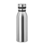 Leak-proof thermos bottle with silicone loop, 600 ml matt silver colour second view