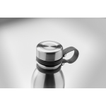 Leak-proof thermos bottle with silicone loop, 600 ml matt silver colour seventh photographic view